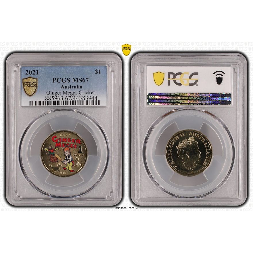 Ginger Meggs Cricket, One Dollar, 2021, PCGS MS 67
