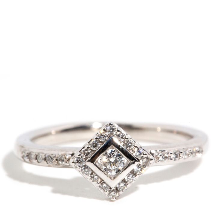 9 Carat Gold DIamond Halo Ring,