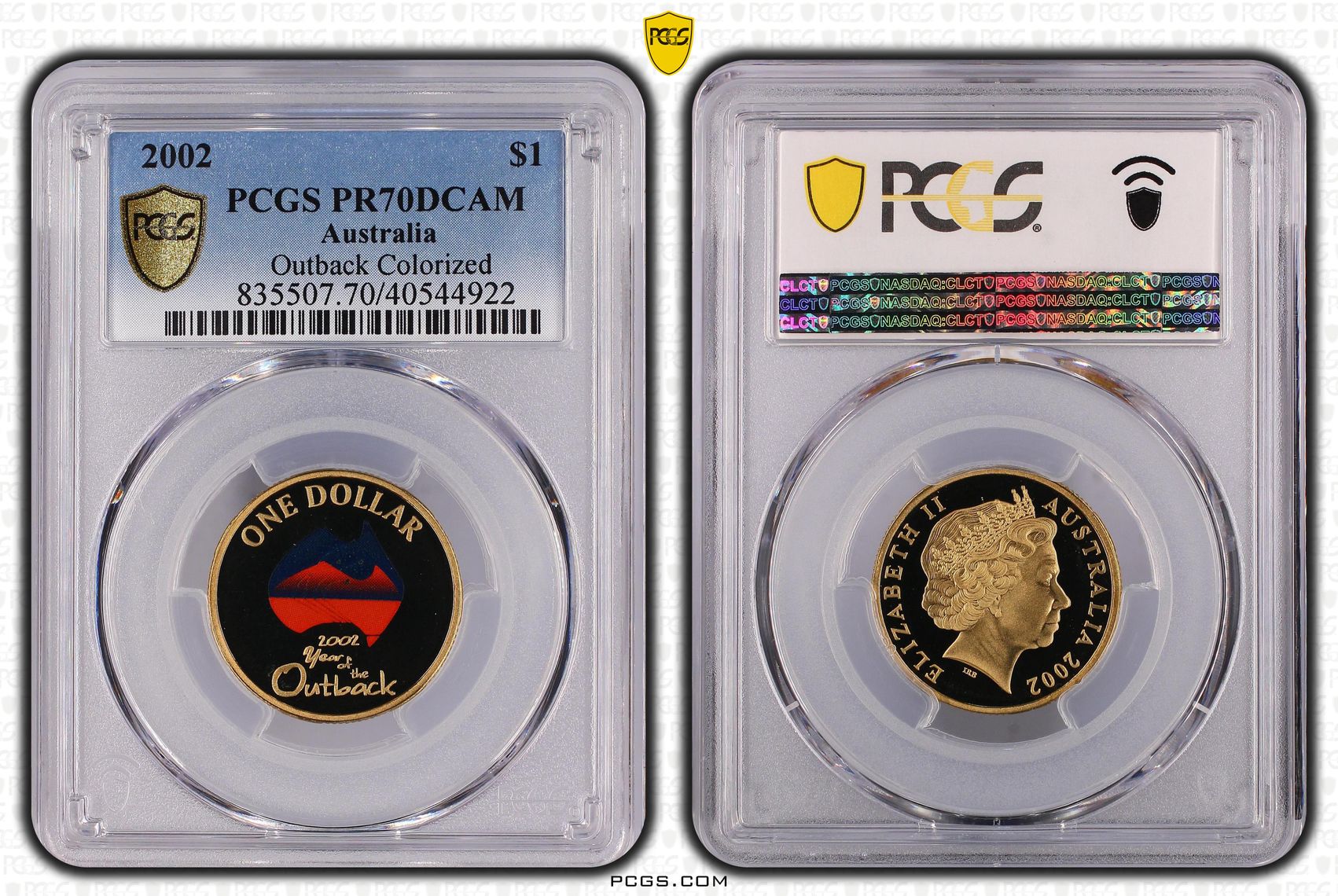 367 · 2002 Australia One Dollar, $1 Outback Colorized PCGS - PR70DCAM POP 6/0 -922