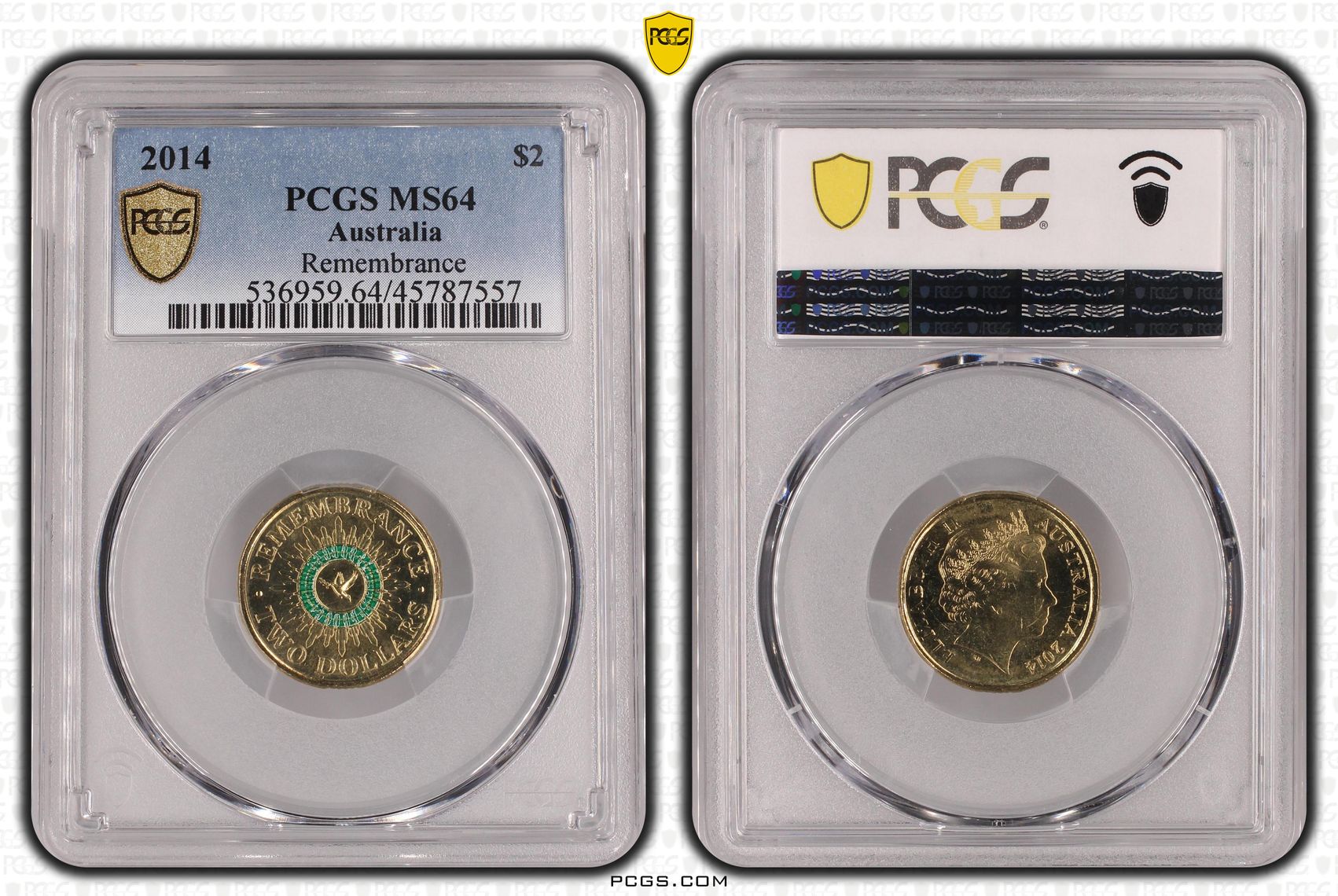 Elizabeth II, Remembrance, Two Dollar, 2014, PCGS MS64