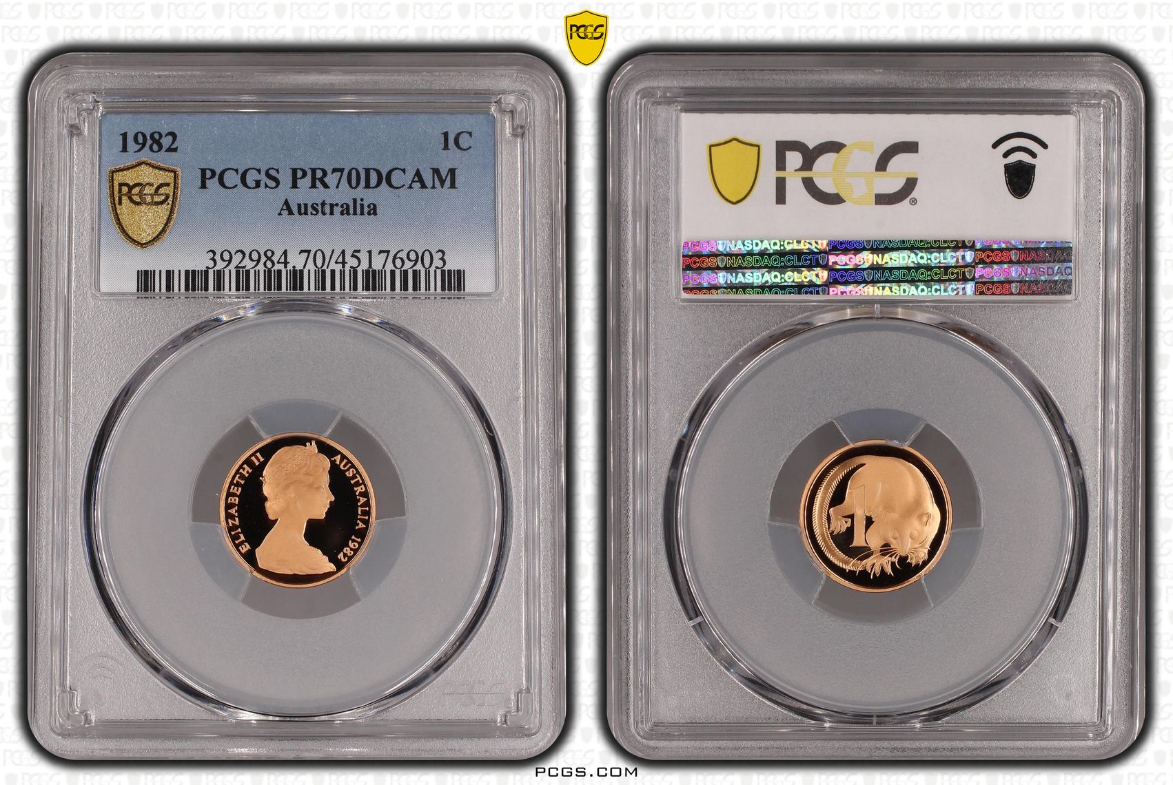 Elizabeth II, One Cent, 1982, PCGS PR 70DCAM
