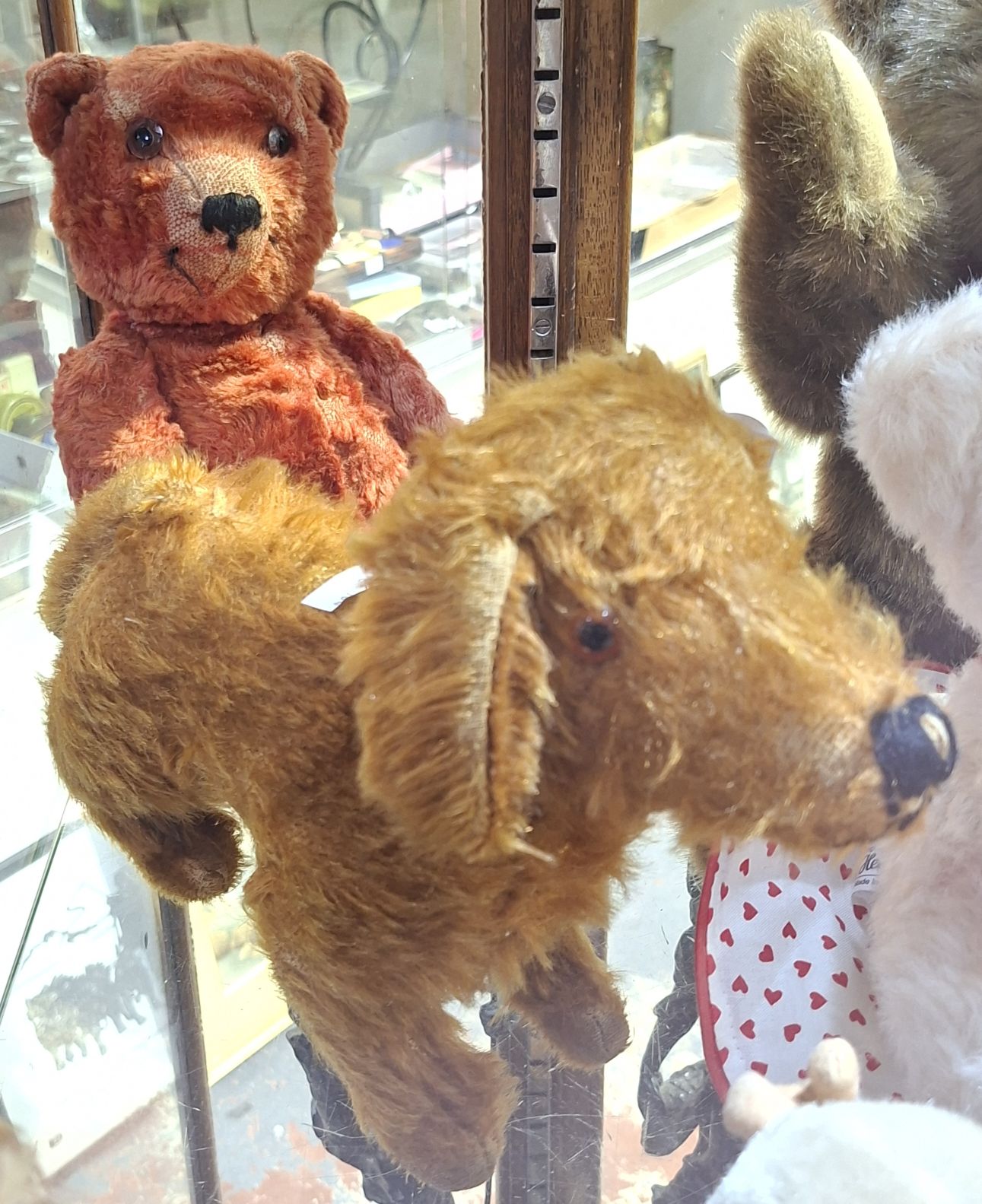 1348 · EARLY JAY TOY DOG AND RED BEAR