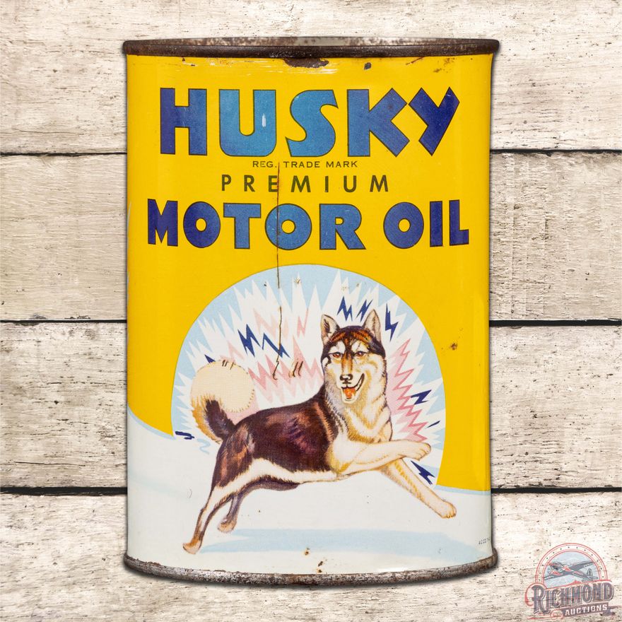 Husky Premium Motor Oil 1 Quart Metal Can "Gets You Thru" Minneapolis MN