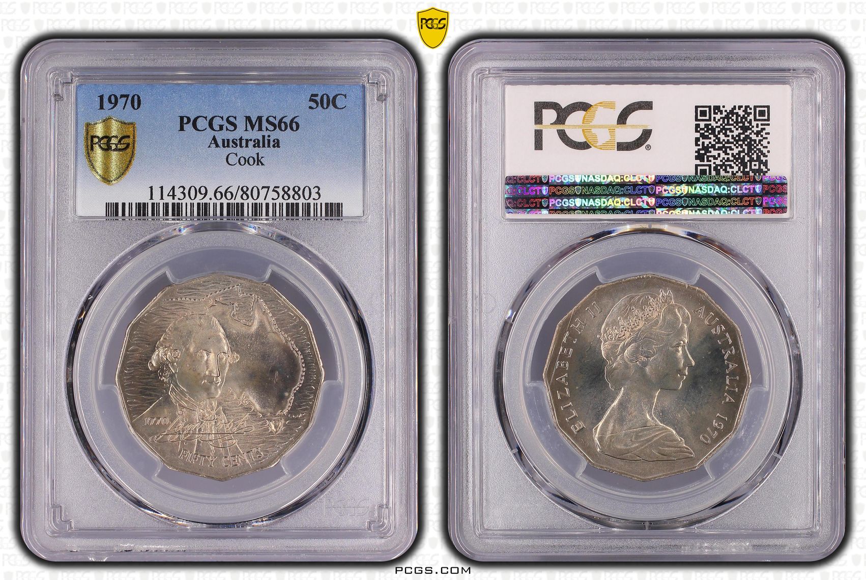 Captain Cook, Fifty Cent, 1970, PCGS MS66