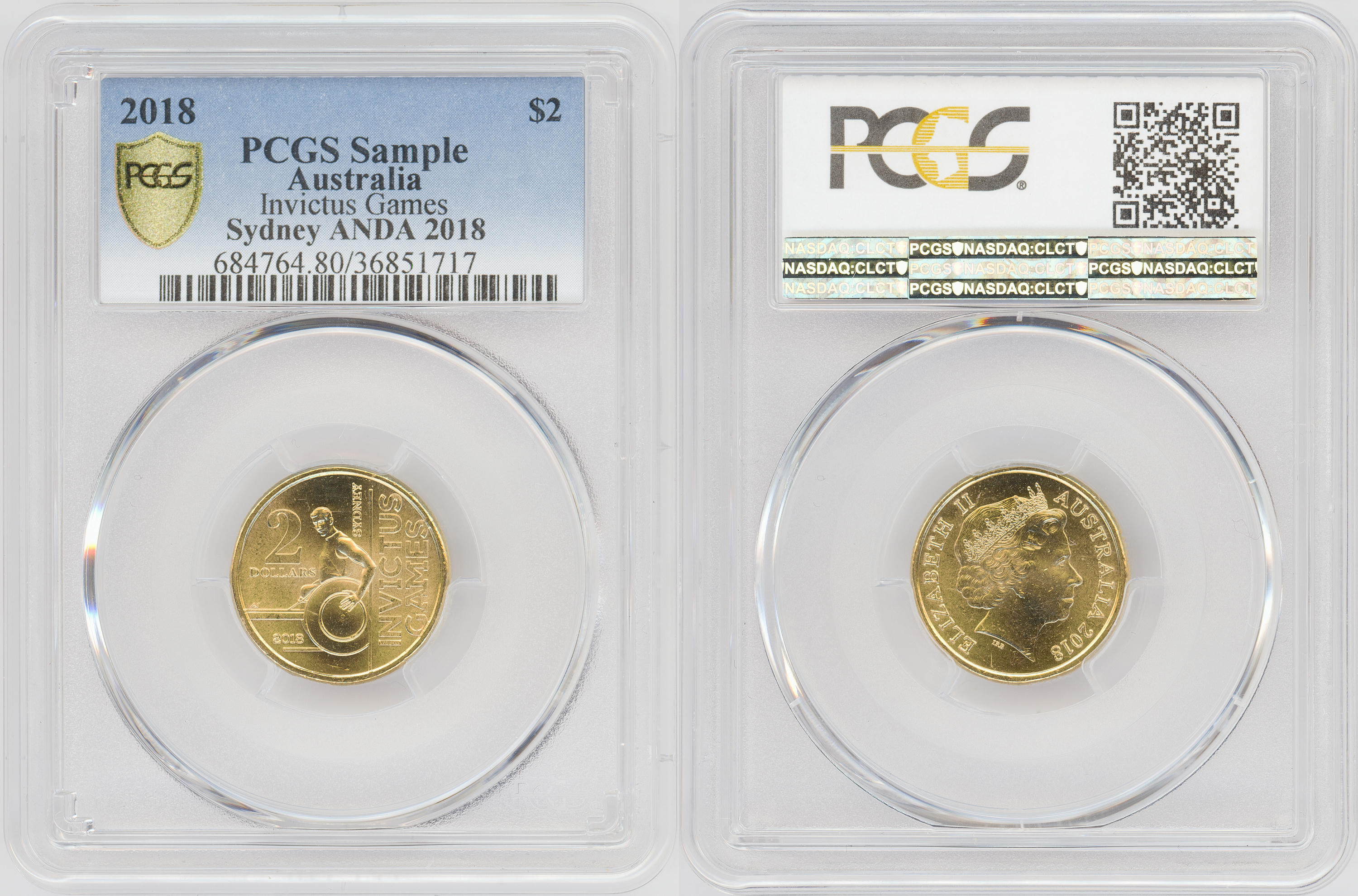 Invictus Games Sydney ANDA, Two Dollar, 2018, PCGS PCGS