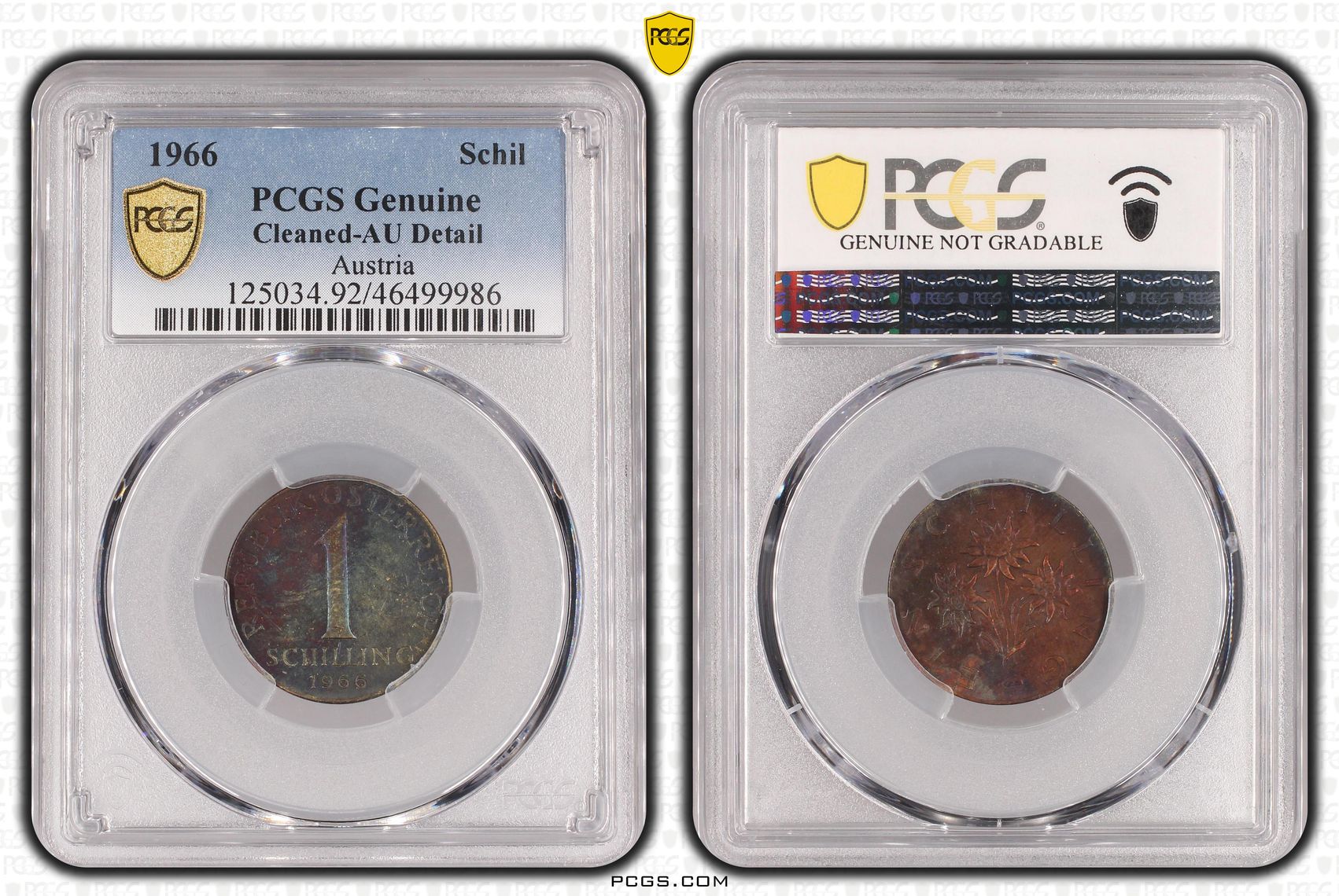 Austria, Silver, Schilling, 1966, PCGS Genuine - AU Details (92 - Cleaned)