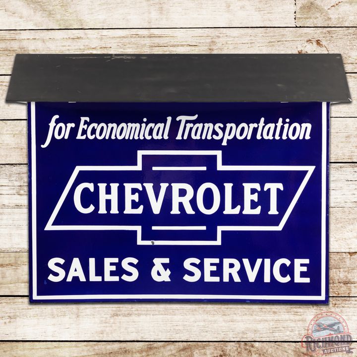 40" Chevrolet "For Economical Transportation" Sales & Service DSP Lighted Hood Sign - 9C & 8.9