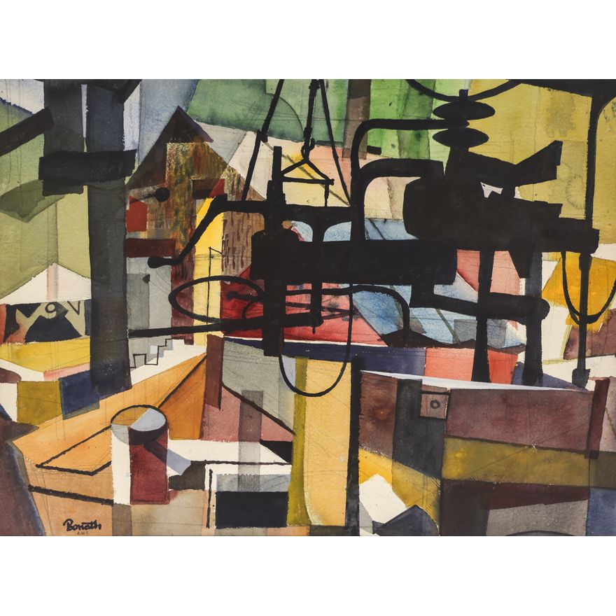 Harry Bonath ''Old Stone Mill'' Watercolor