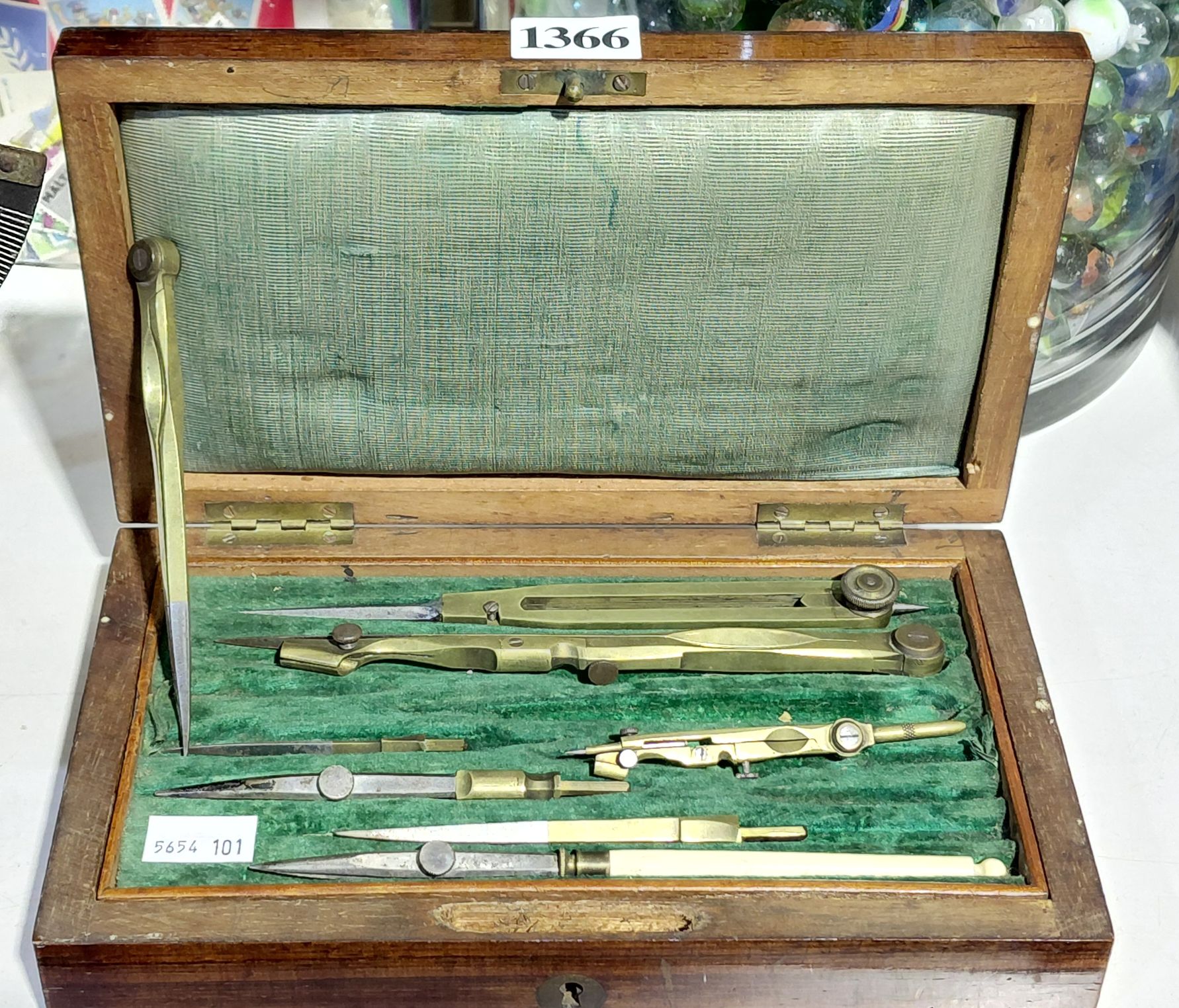 Antique Draftmans Kit In Box
