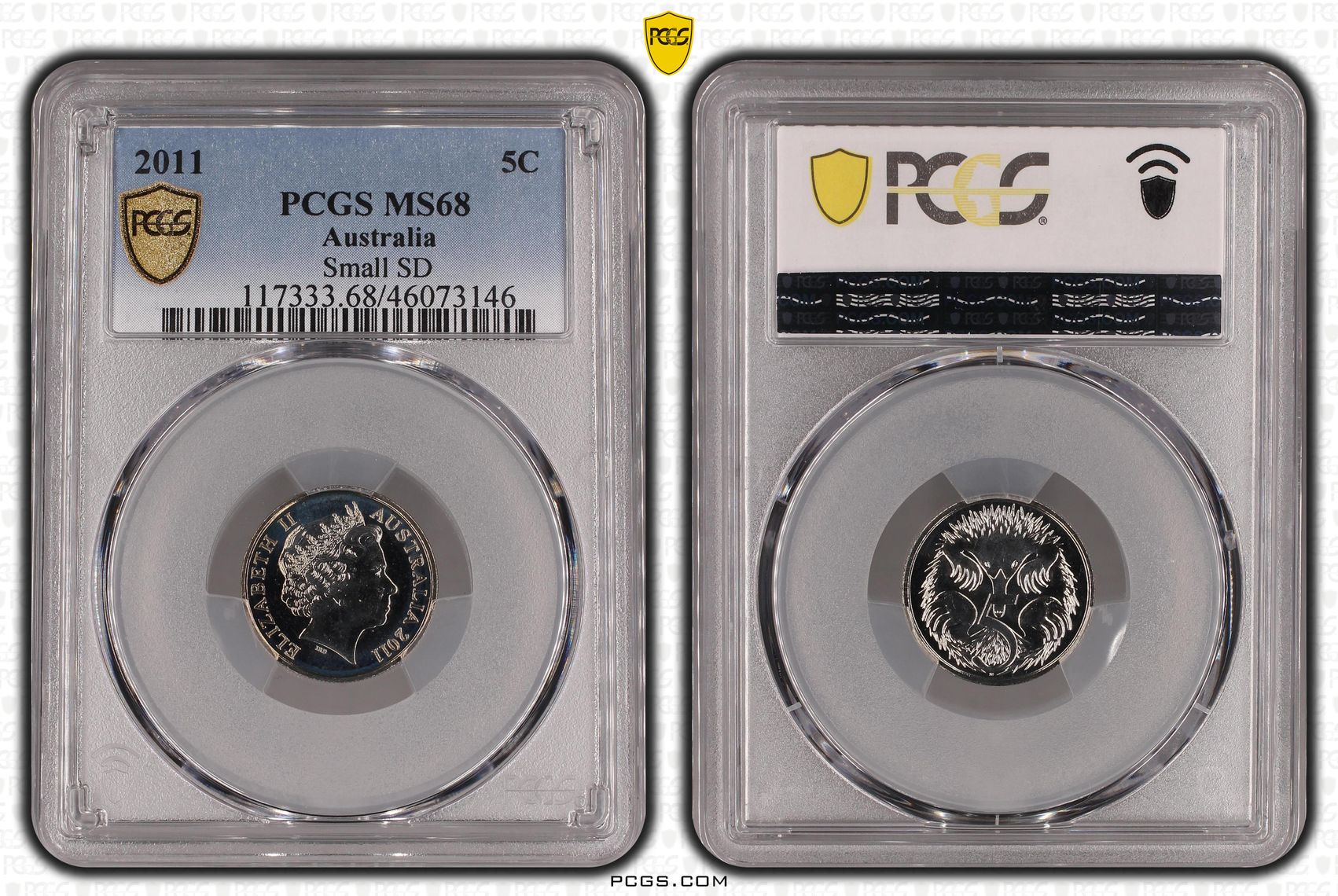 Small SD POP 5/0, Five Cent, 2011, PCGS MS68