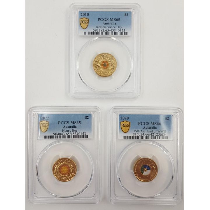 Graded $2 Coins (x3)
