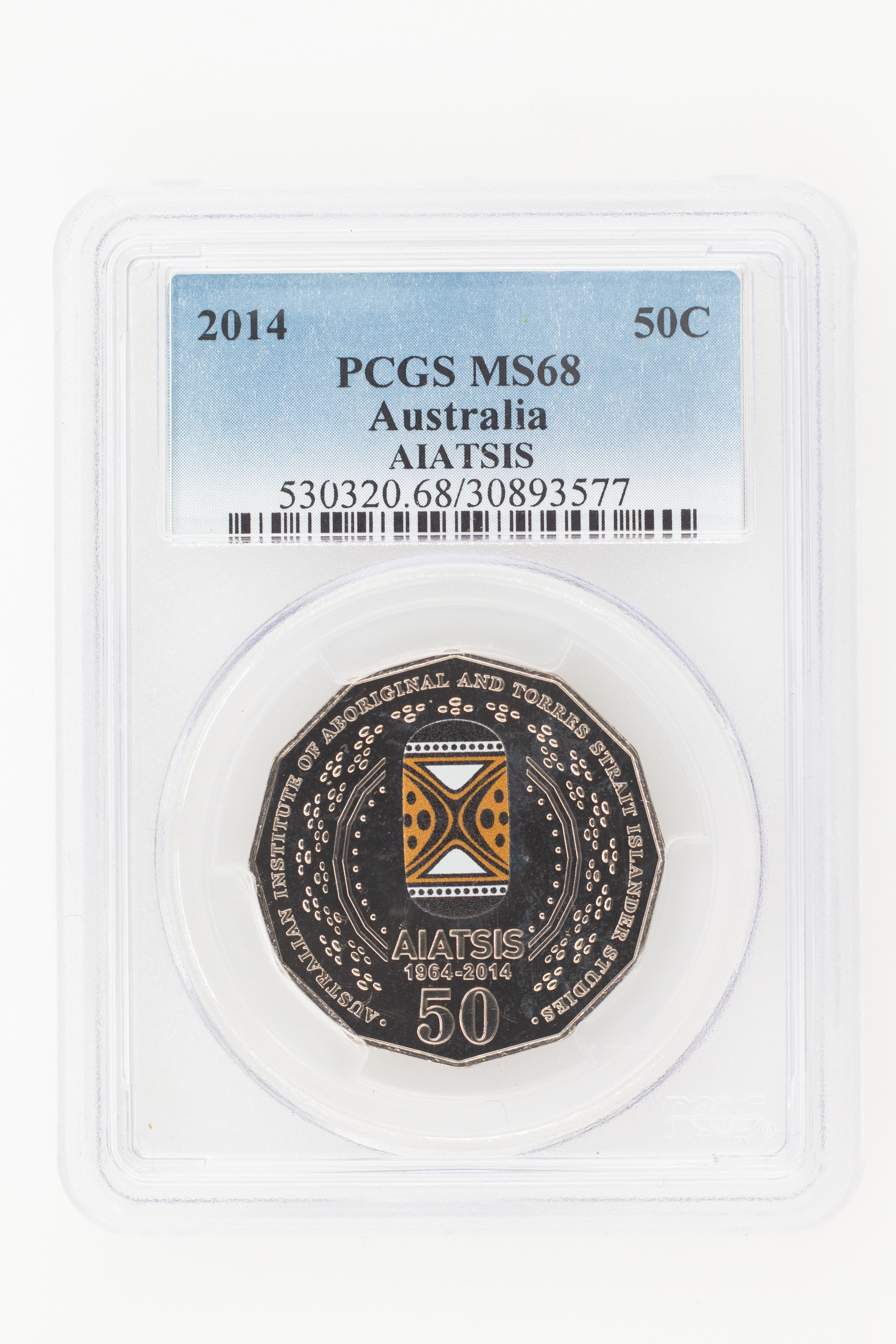 2014 Australia Fifty Cent, 50c AIATSIS PCGS - MS68 -577