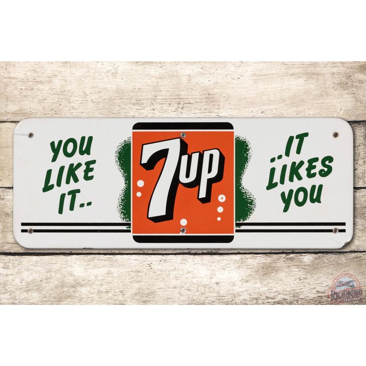 7up You Like It Likes You Porcelain Sign