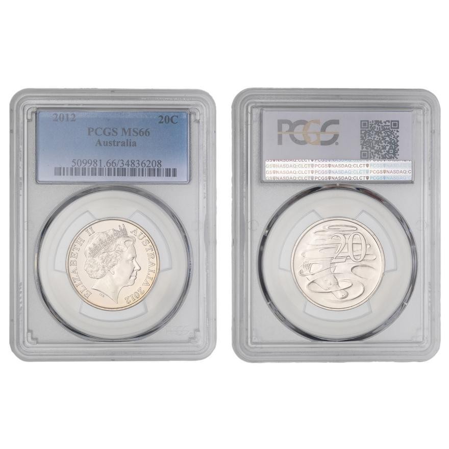 Elizabeth II, , Twenty Cent, 2012, PCGS MS66