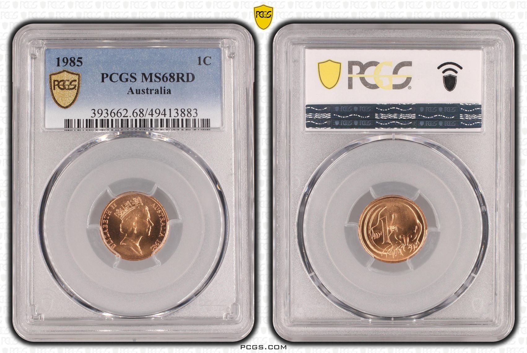 Elizabeth II, POP 7/0, One Cent, 1985, PCGS MS68RD