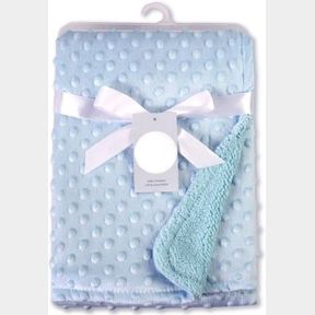 BABY MINK BLANKET FLEECE LINE 102X76CM BLUE - 52067/1015