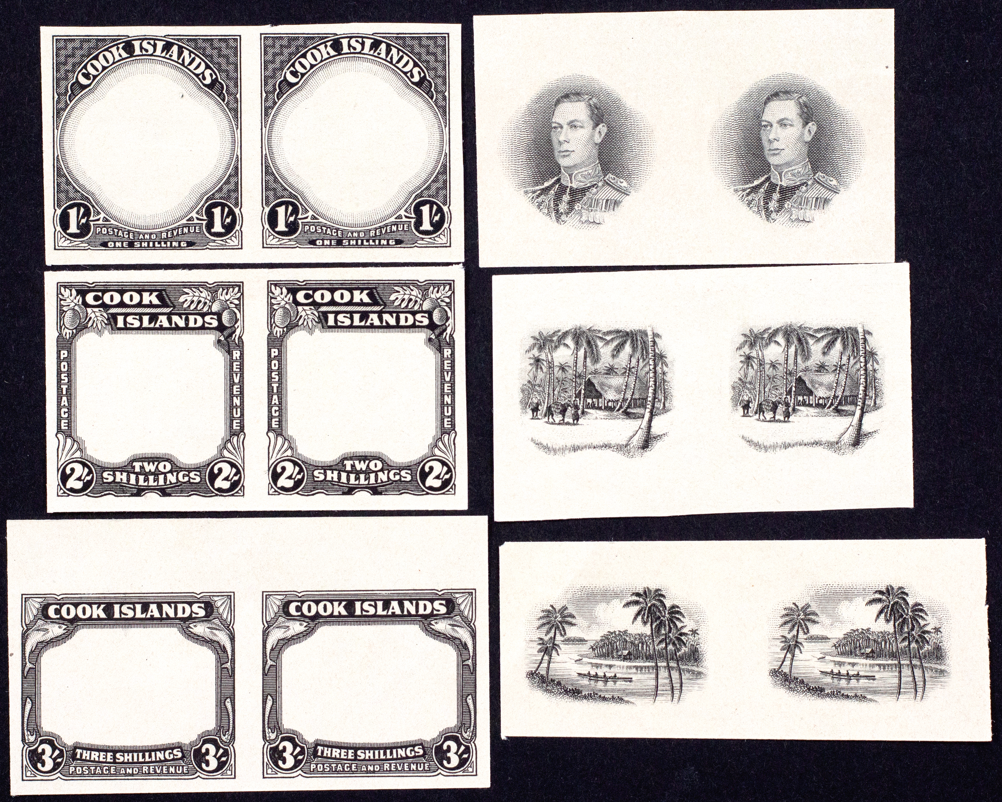 Cook Islands, Proofs, 1938, Fine