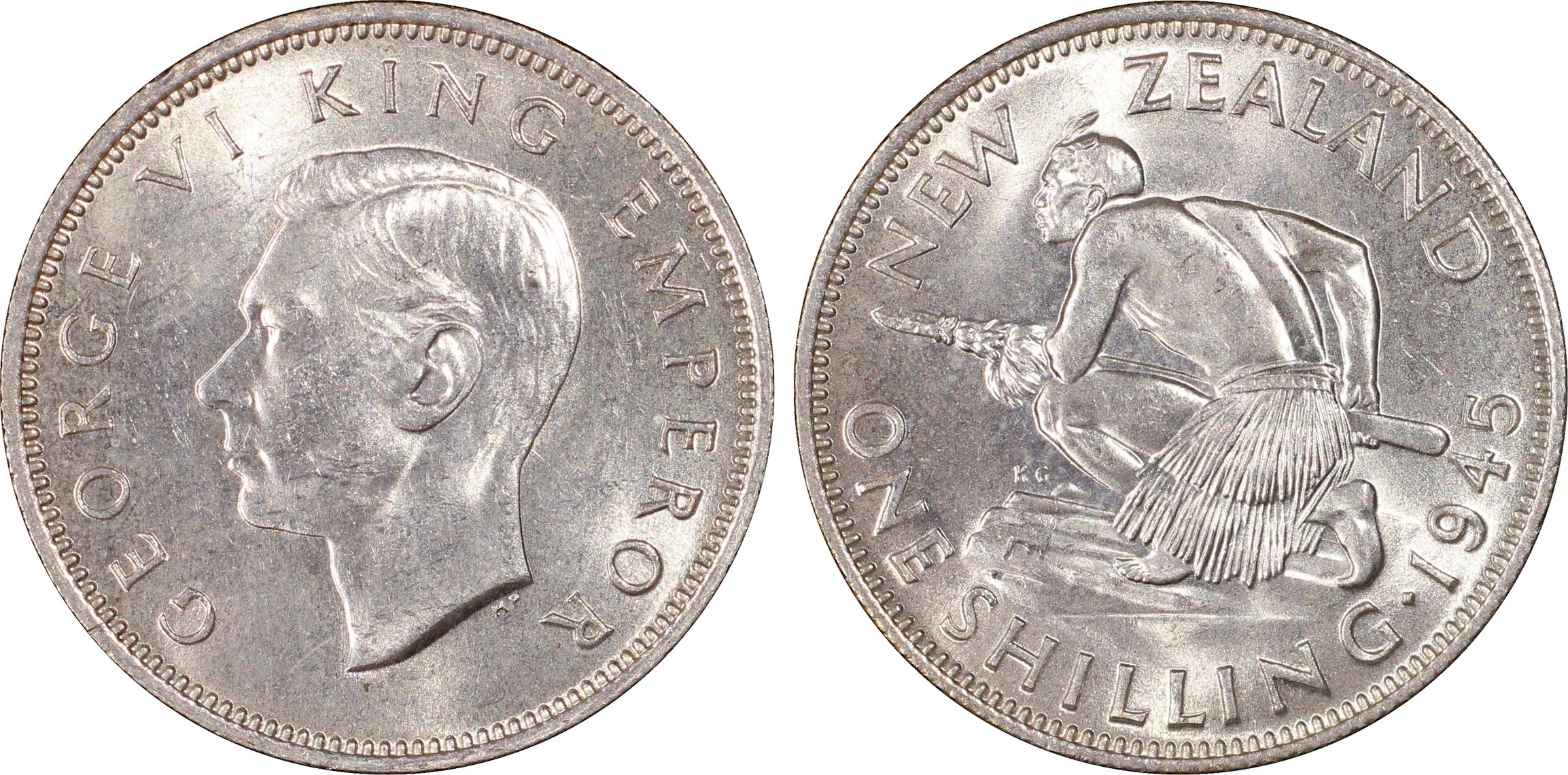 58 · New Zealand, Shilling, 1945, PCGS - MS64