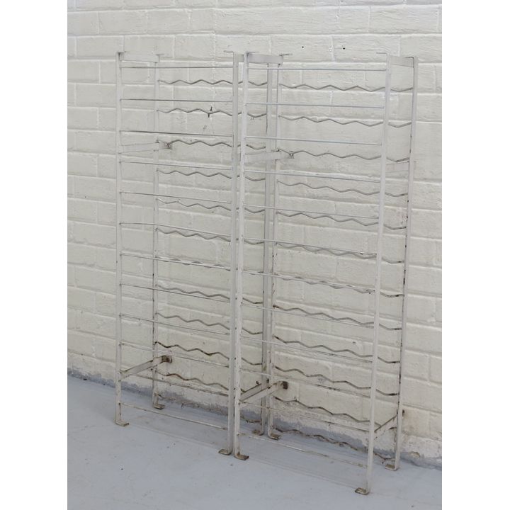 PAIR OF STEEL 60 BOTTLE WINE RACKS