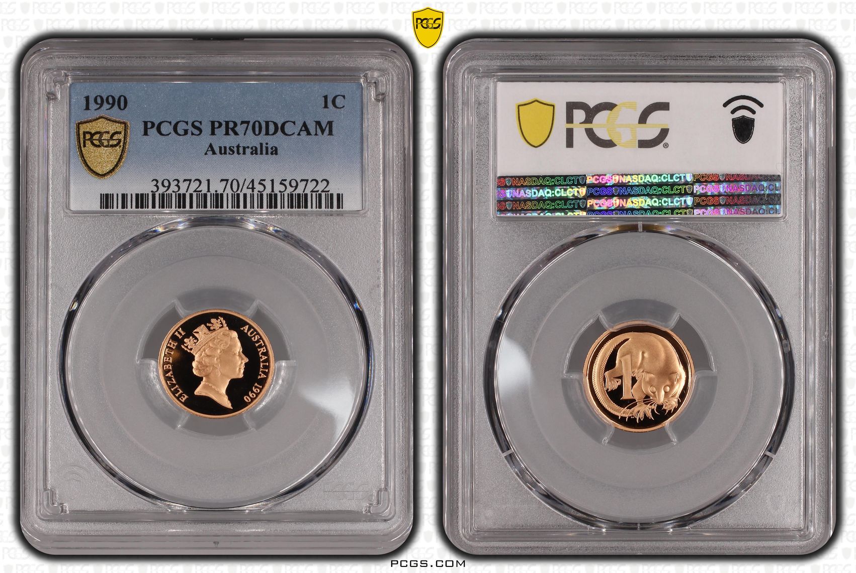 Elizabeth II, One Cent, 1990, PCGS PR70DCAM