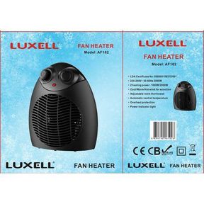 LUXELL Fan Heater (Hot/Warm/Cool) Black 2000W AF102 Af102|
