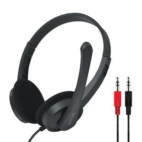 Astrum HS240 On Ear Wired Stereo Headset with Flex Mic Dual 3.5mm Aux |