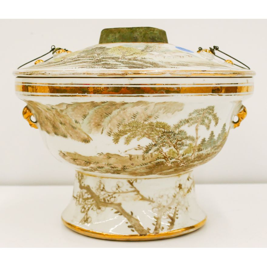 Chinese Republic Porcelain Food Warmer 8''x10''