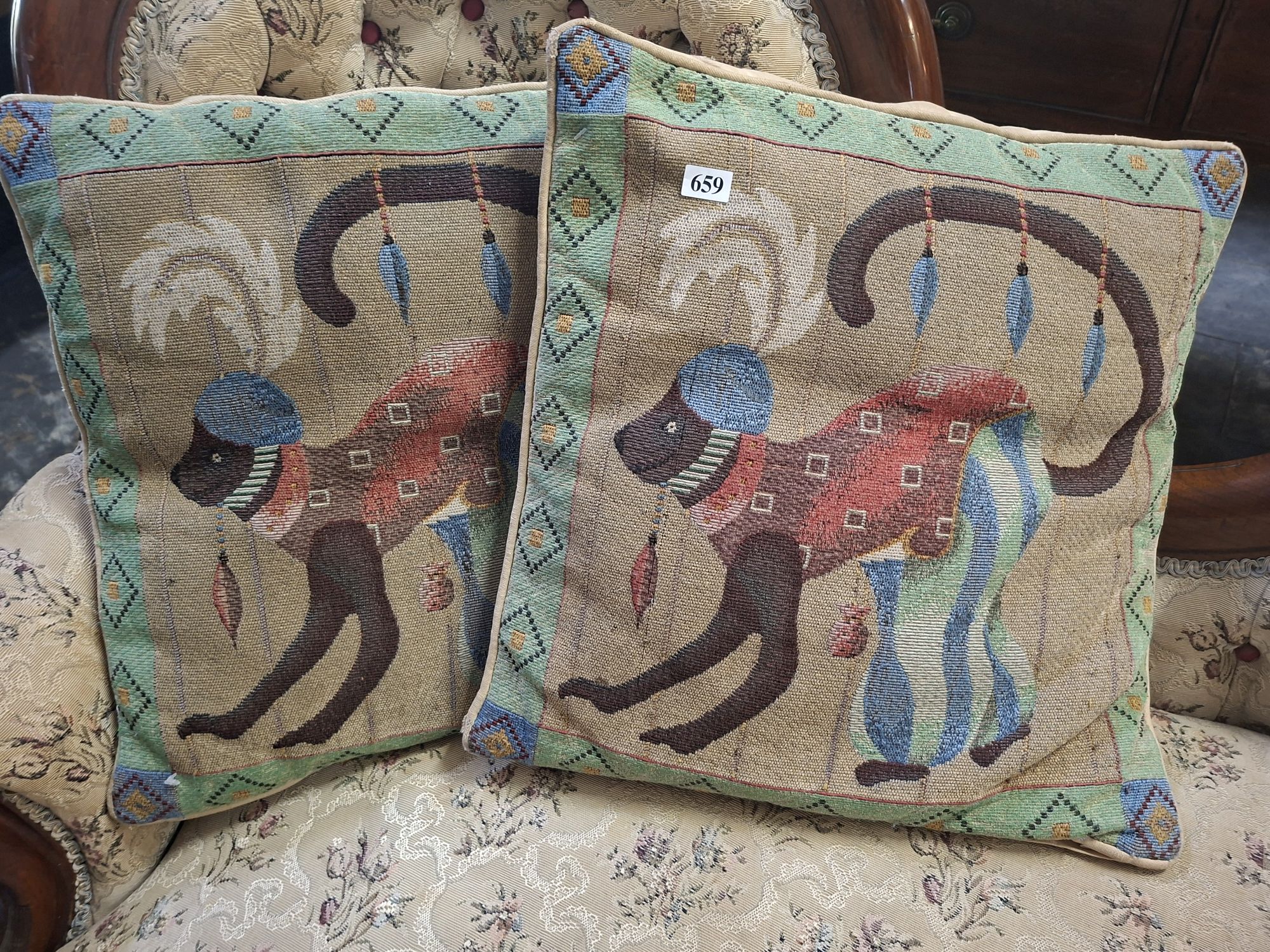 A Pair Of Tapestry Cushions
