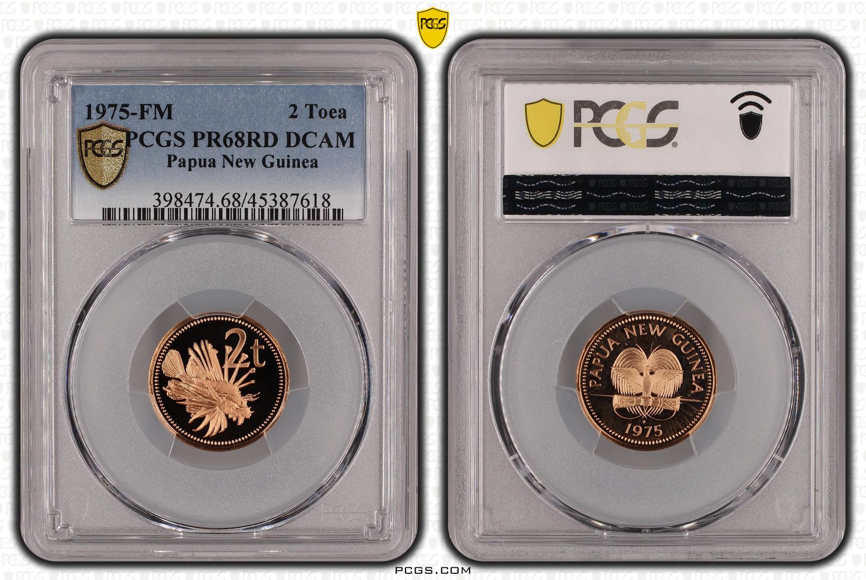 Papua New Guinea, KM-2, Two Toea, 1975-FM, PCGS PR68DCAM