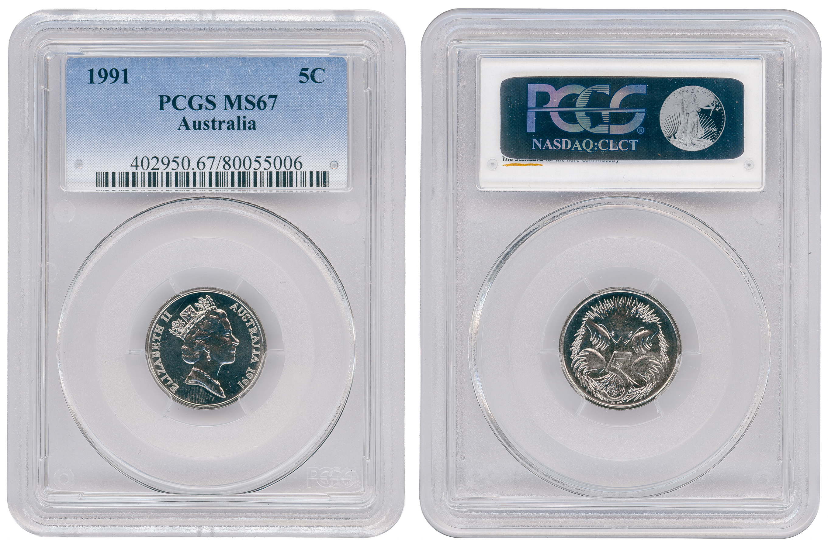 Five Cent, 1991, PCGS MS67