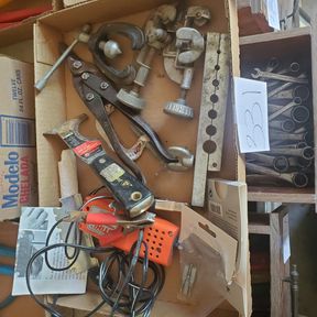 Stihl chainsaw sharpener, plumbing tools and tin snips