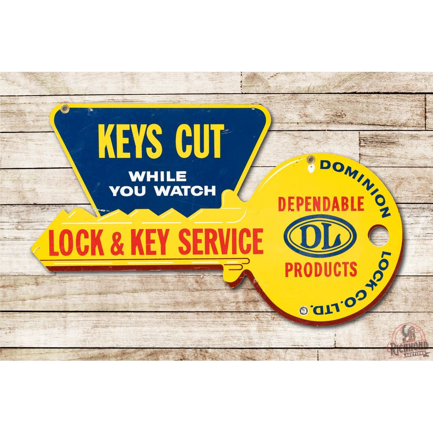 DL Dependable Products Keys Die Cut Double Sided Metal Sign TAC 8