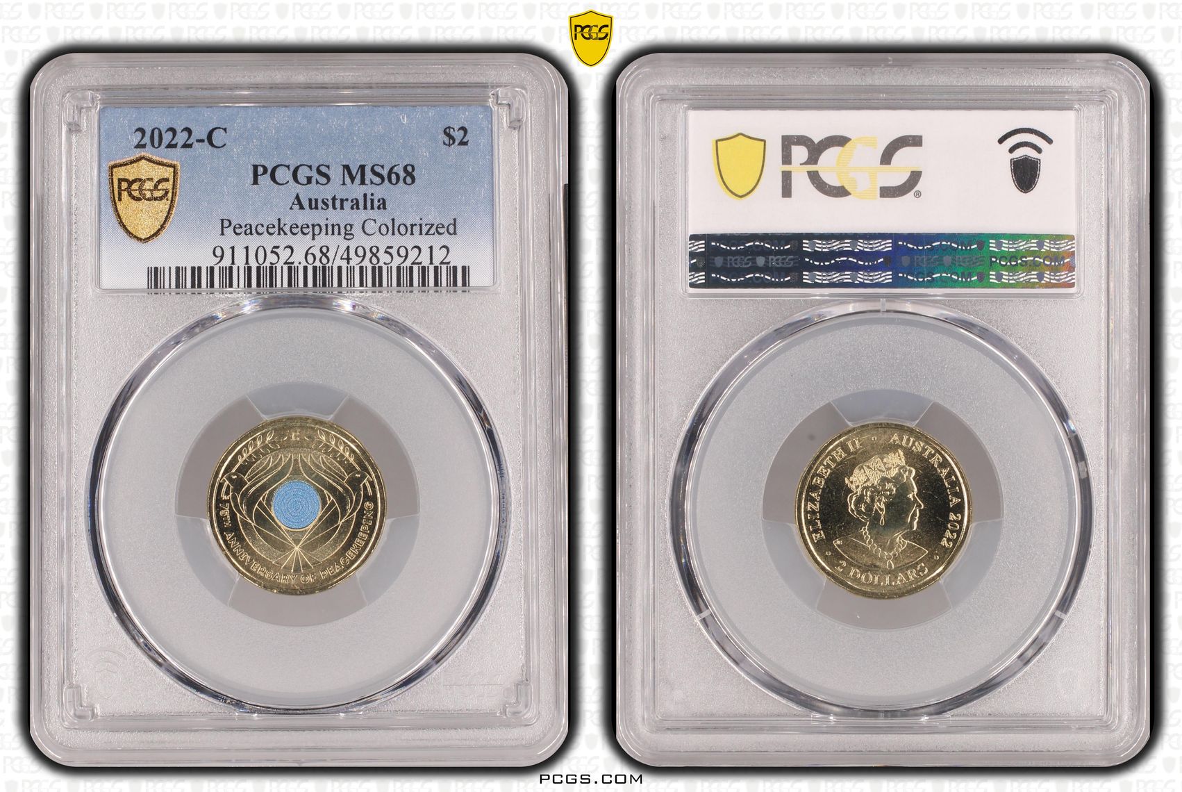 Elizabeth II, Peacekeeping Colorized , Two Dollar, 2022-C, PCGS MS68
