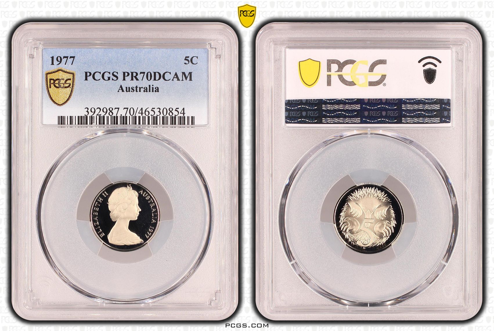 Elizabeth II, POP 14/0, Five Cent, 1977, PCGS PR70DCAM