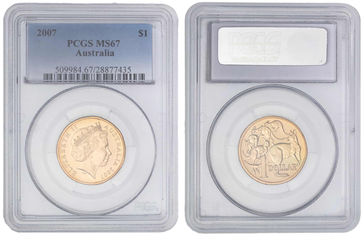 Elizabeth II, One Dollar, 2007, PCGS MS67