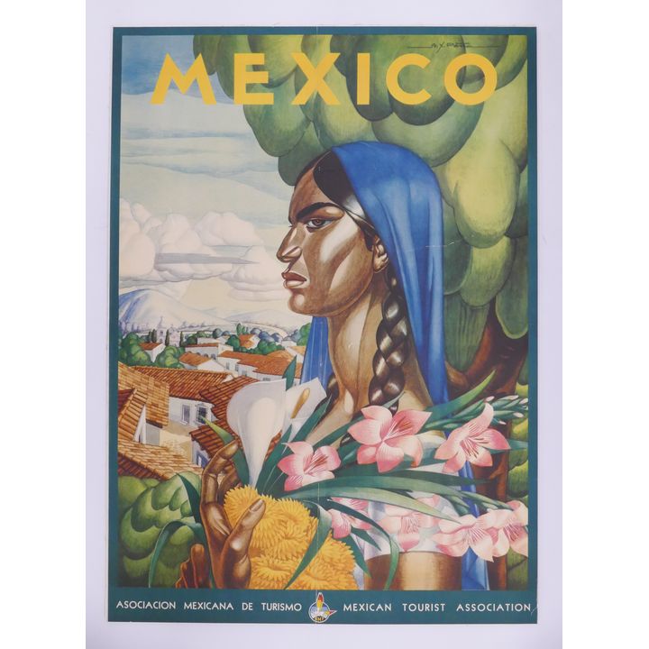 A.X. Pena Mexico 1945 Travel Poster