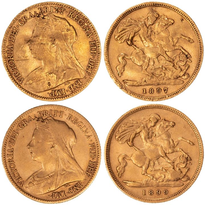 Great Britain, Victoria, Half Sovereign, 1897 - 1899, VG - Fine