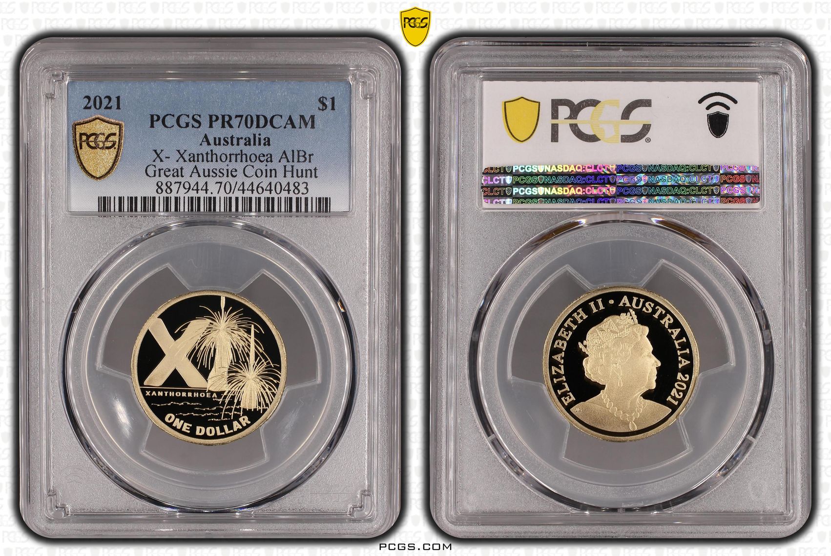 2021 Australia One Dollar, $1 X- Xanthorrhoea AlBr PCGS - PR70DCAM POP 14/0 -483