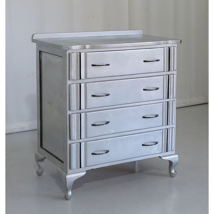 SILVER PAINTED CHEST OF DRAWERS