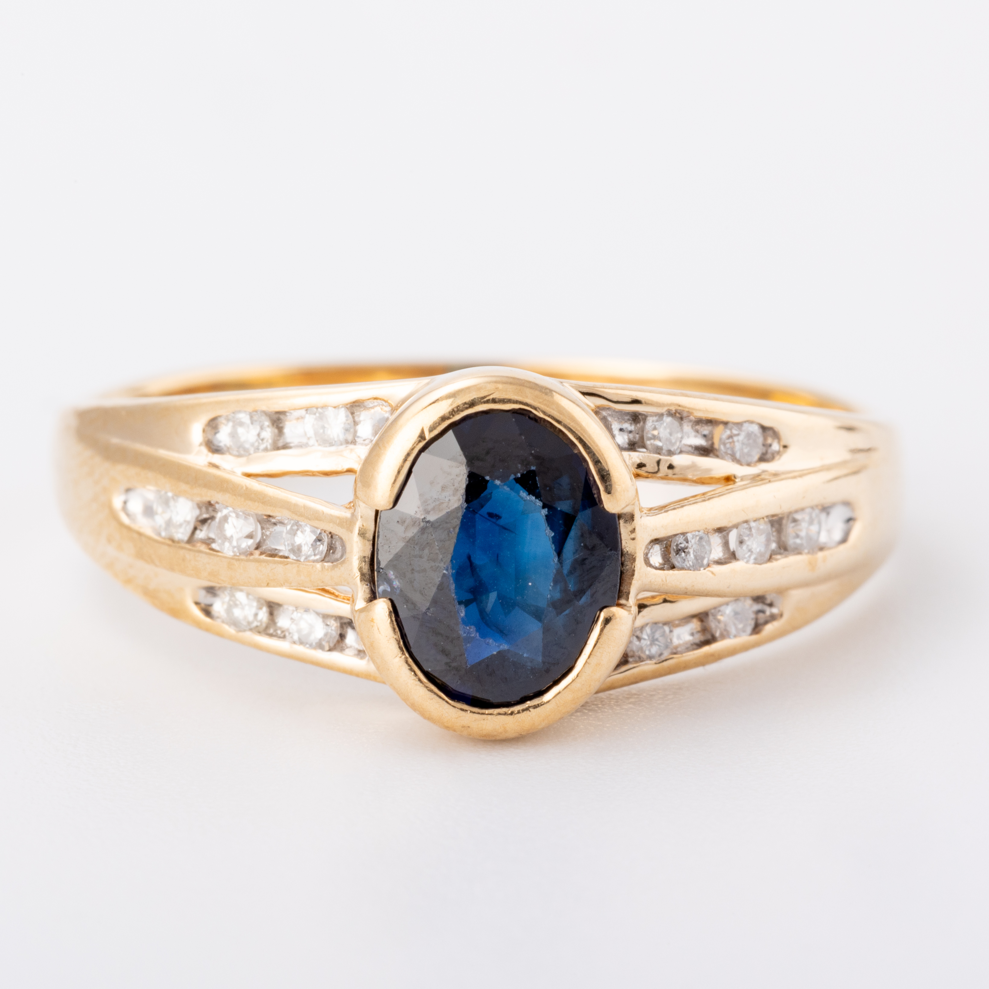 Sapphire & Diamond Ring 9ct Gold