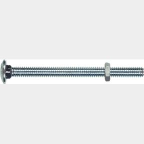 4 INCHES HILLMAN 2154 CARRIAGE BOLT WITH NUT (10-24 COARSE THREAD X 3/16" DIA. X 4" LENGTH), ZINC