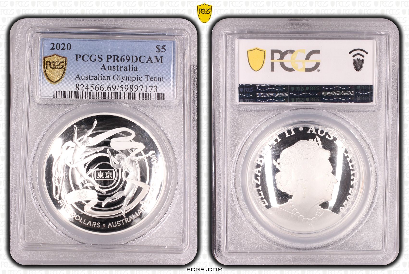 Australian Olympic Team, Five Dollar, 2020, PCGS PR69DCAM