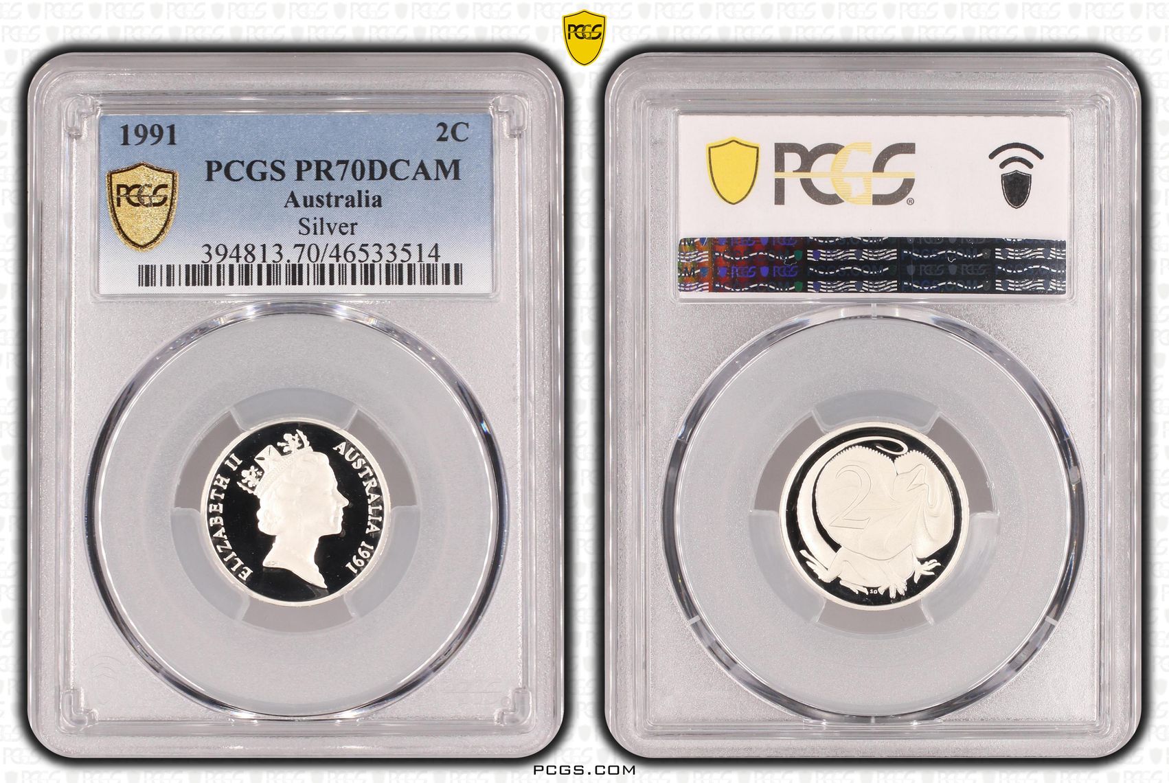 Silver, Two Cent, 1991, PCGS PR70DCAM
