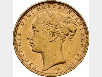 1886 VICTORIA MELBOURNE MINT YOUNG HEAD GOLD SOVEREIGN AU55
