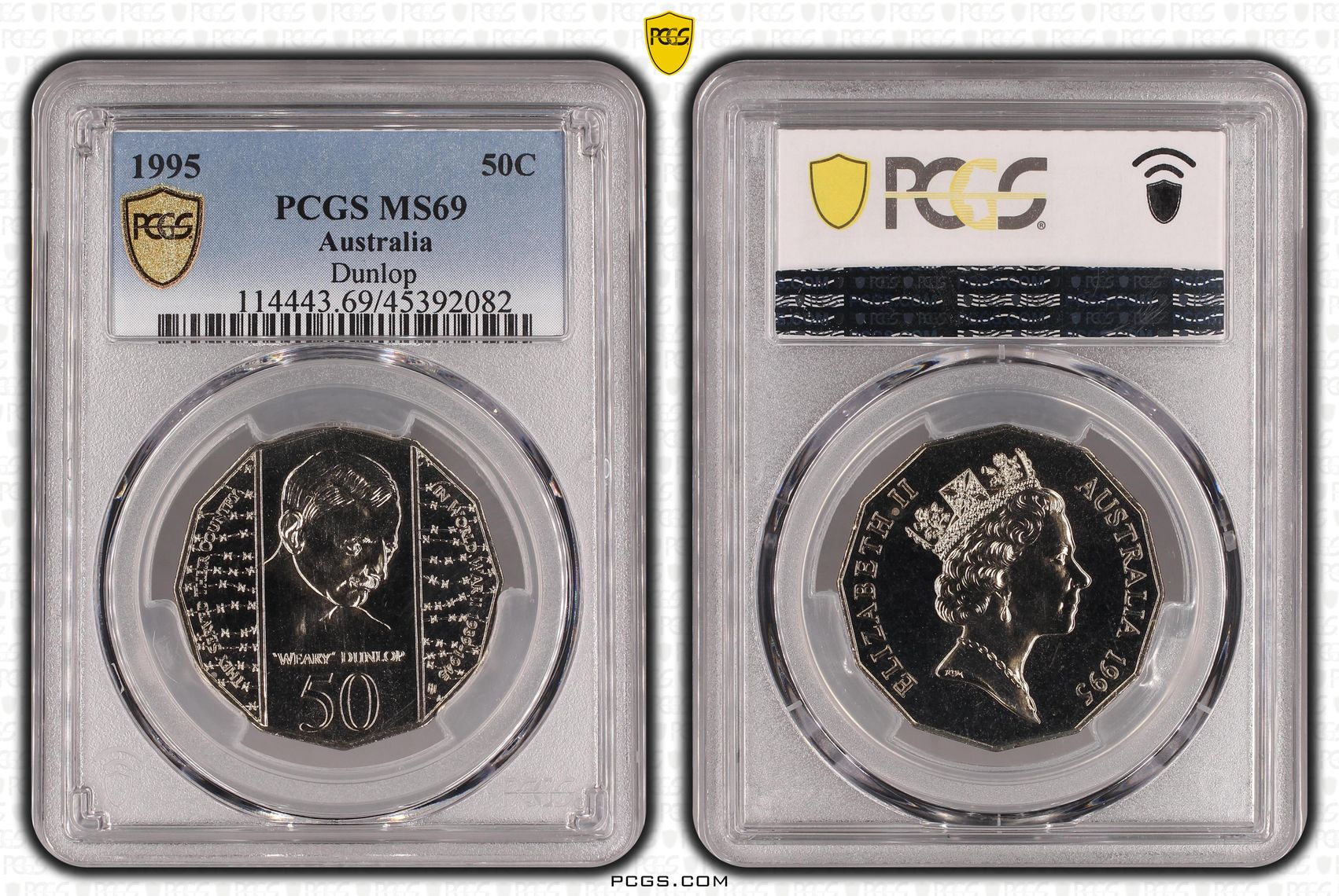 1995 Australia Fifty Cent, 50c Dunlop PCGS - MS69 POP 22/0 -082