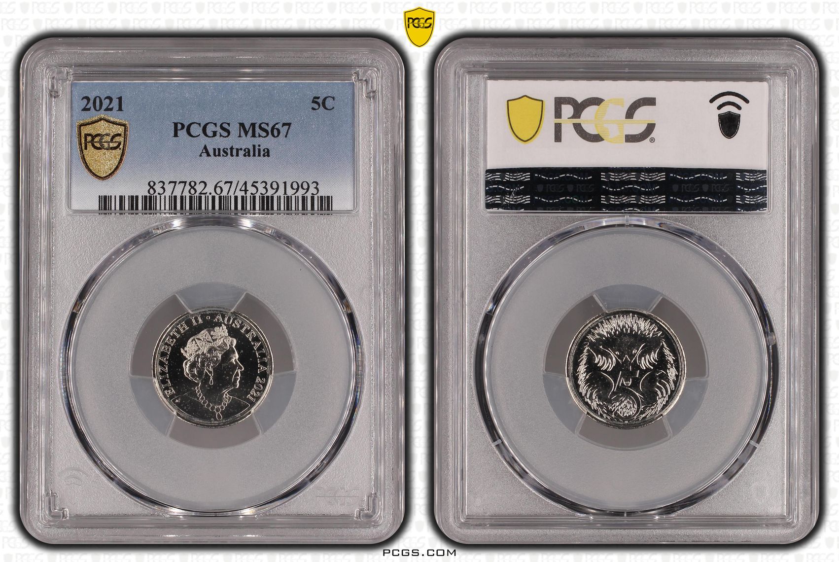 2021 Australia Five Cent, 5c PCGS - MS67 -993