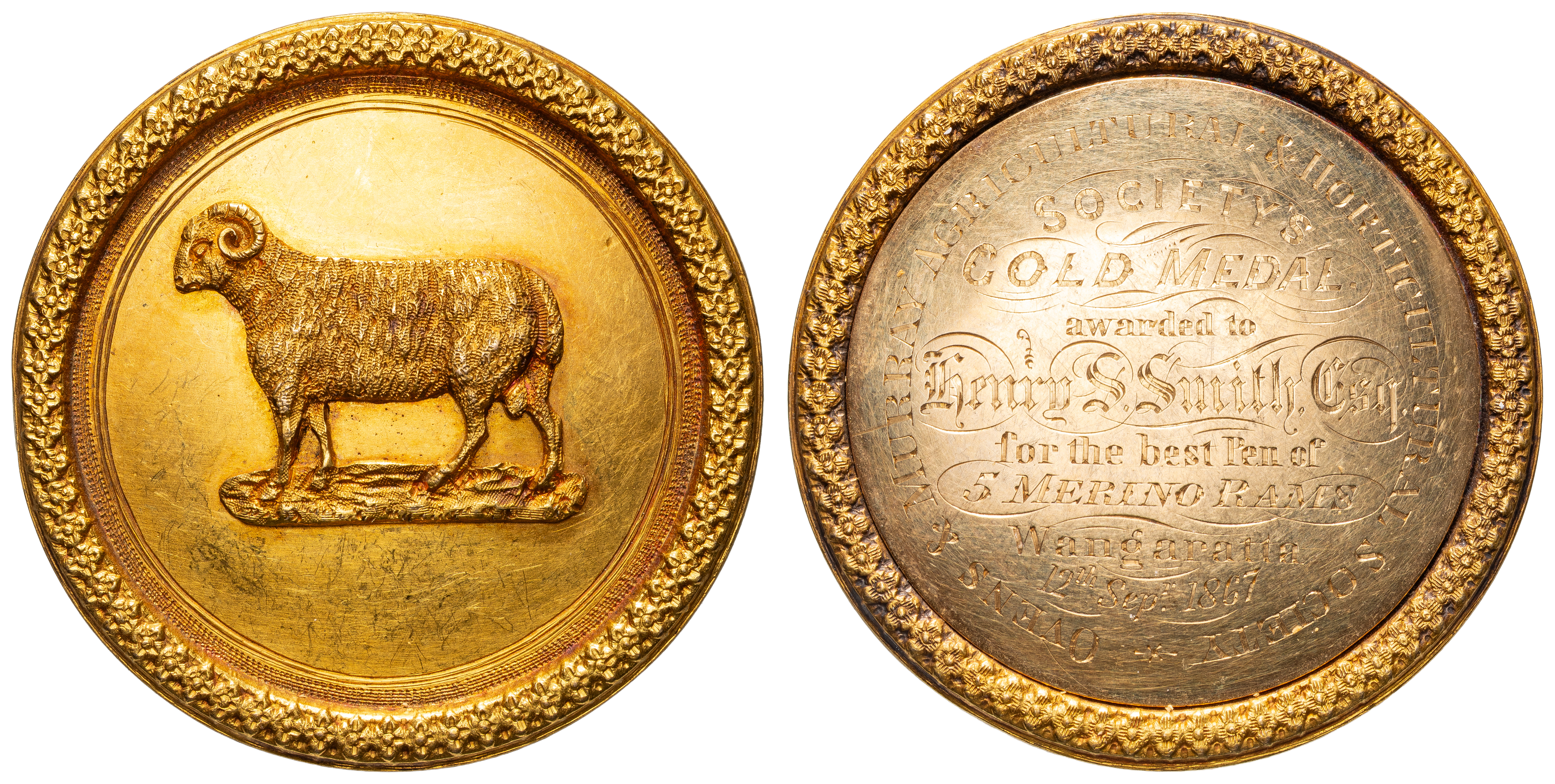 Ovens & Murray Agricultural & Horticultural Society, 1867, VF