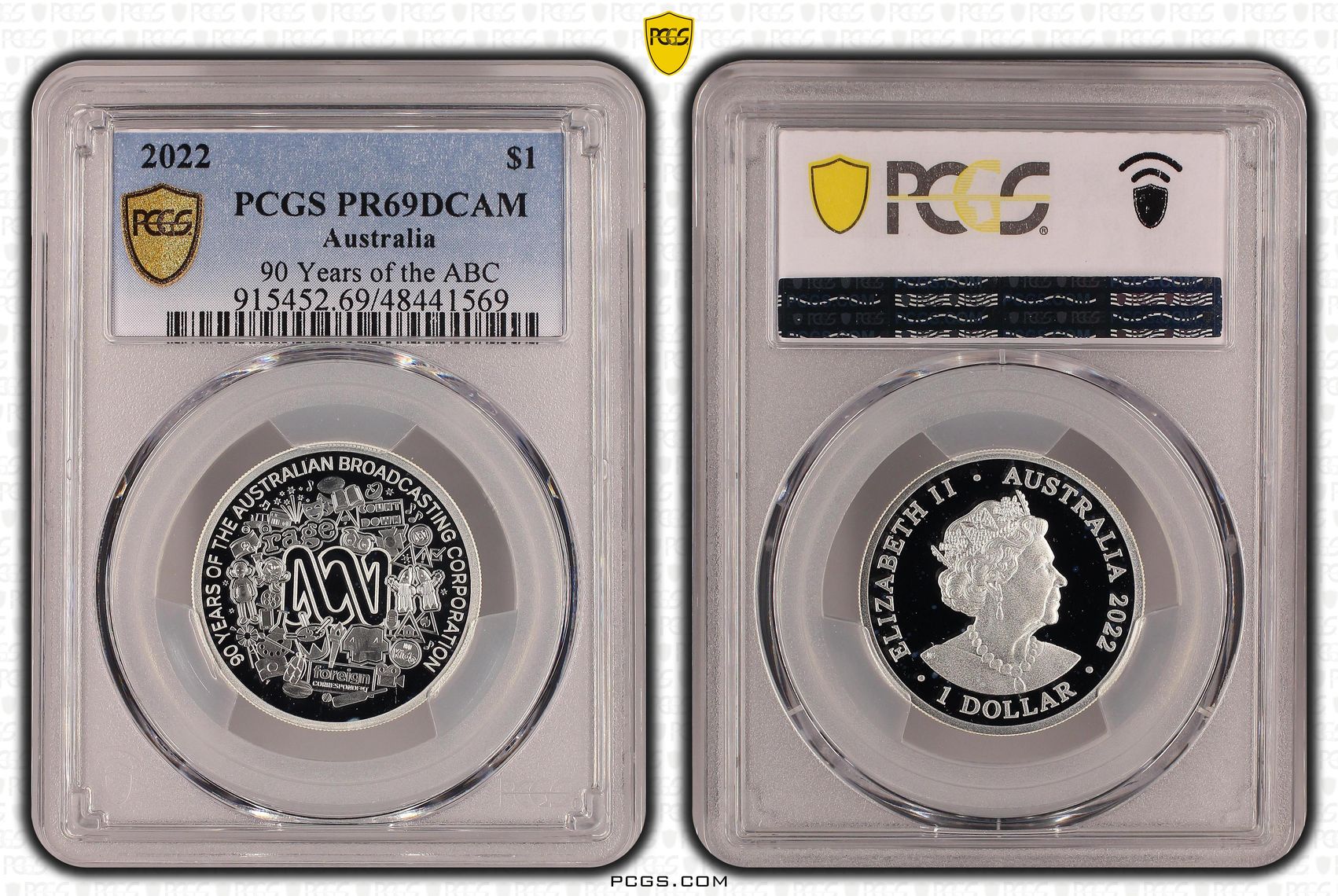 90 Years of the ABC, One Dollar, 2022, PCGS PR69DCAM