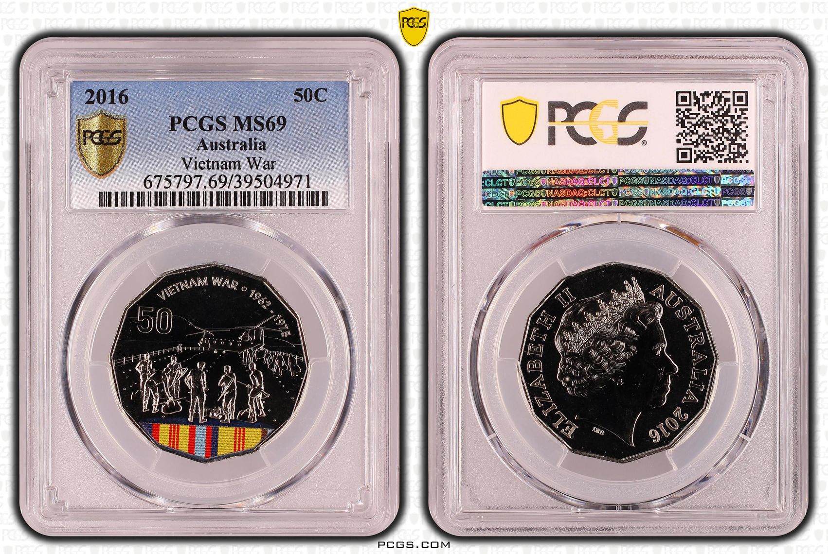 Vietnam War Colorized, Fifty Cent, 2016, PCGS MS69