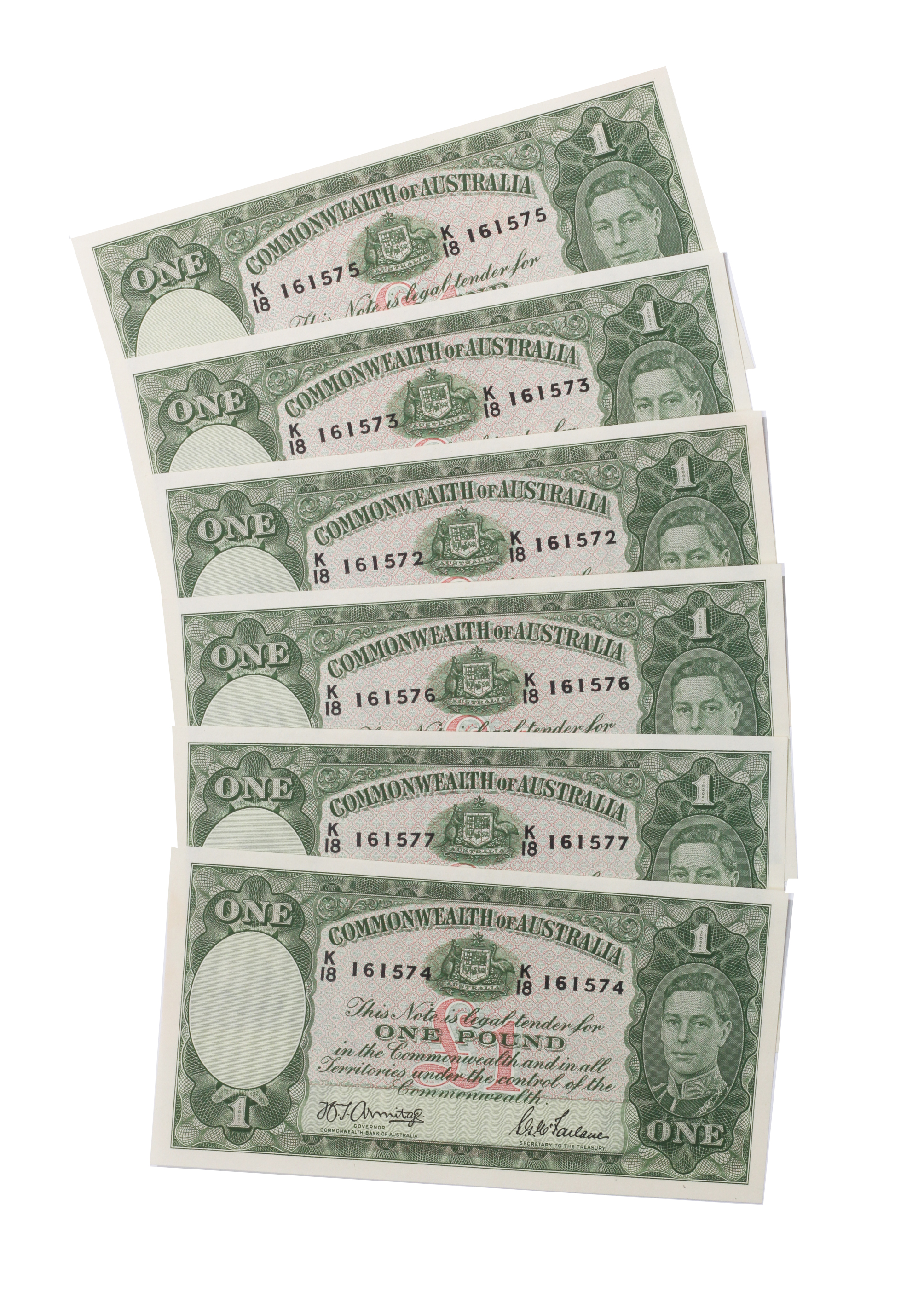 1889. · Armitage/McFarlane, One Pound,  1942, Uncirculated
